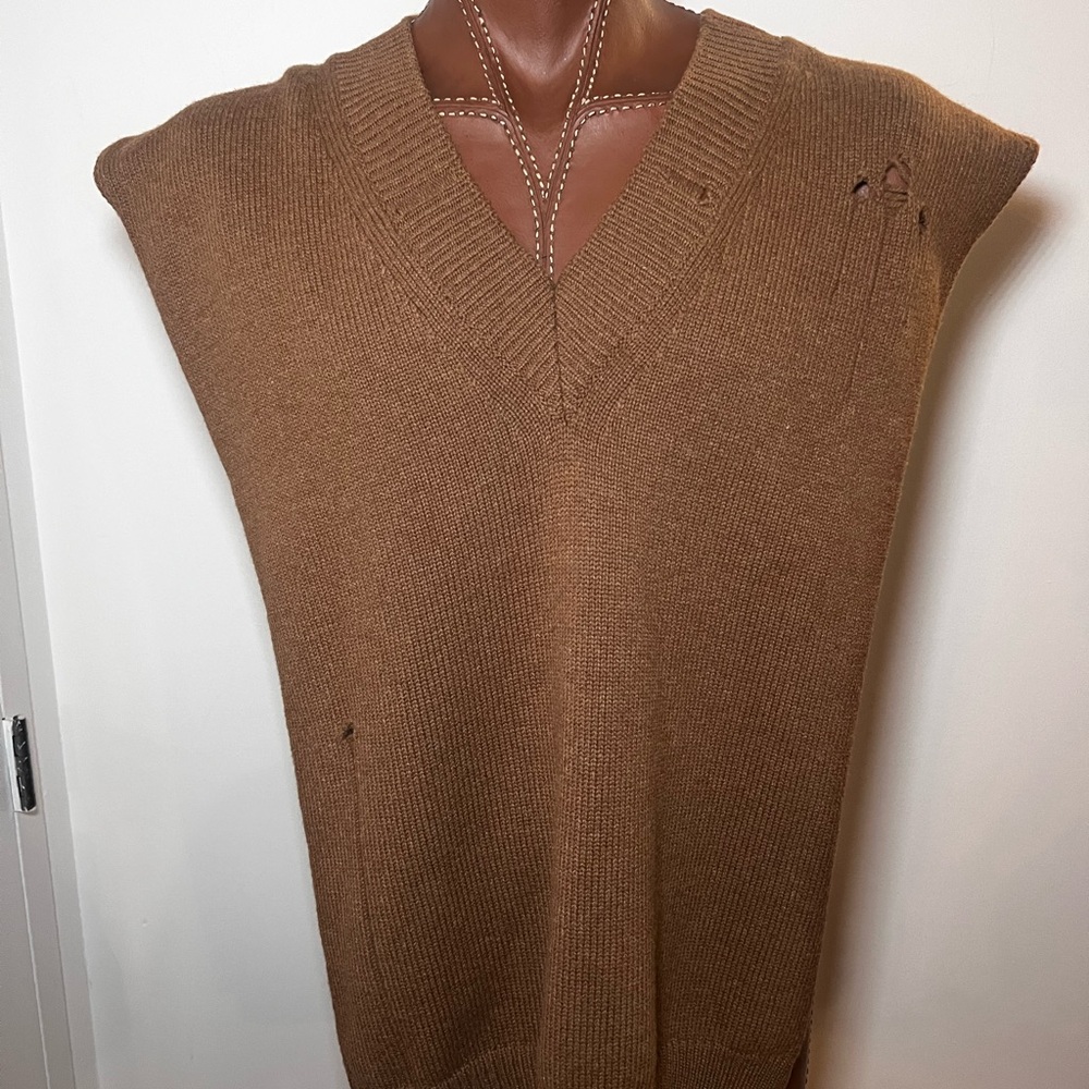 Maison Martin Margiela V-Neck Brown Sweater Vest